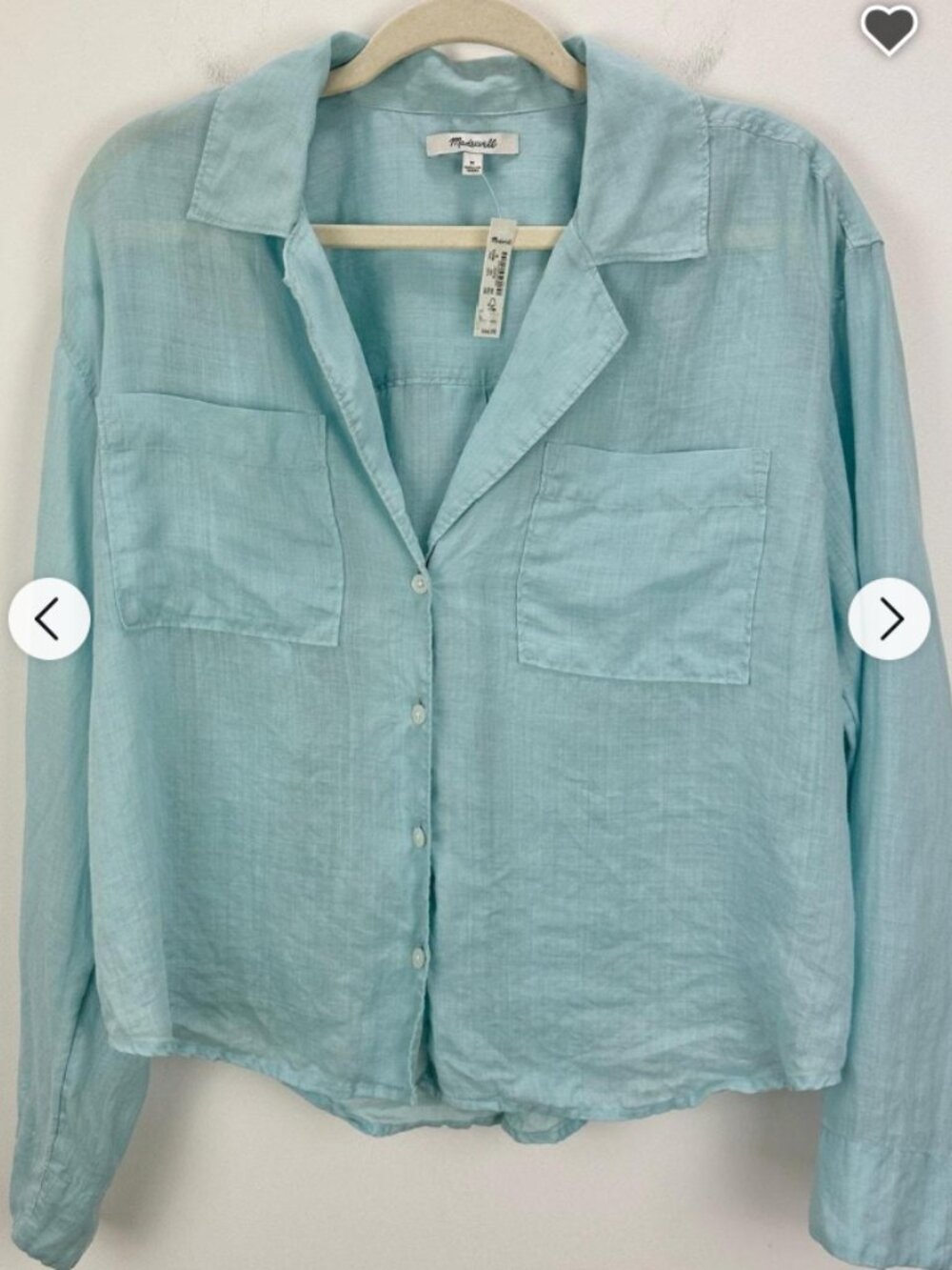 Madewell Resort Long-Sleeve Shirt 100% Ramie - M